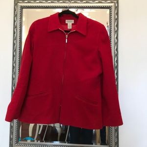 Vintage LandsEnd Red wool jacket